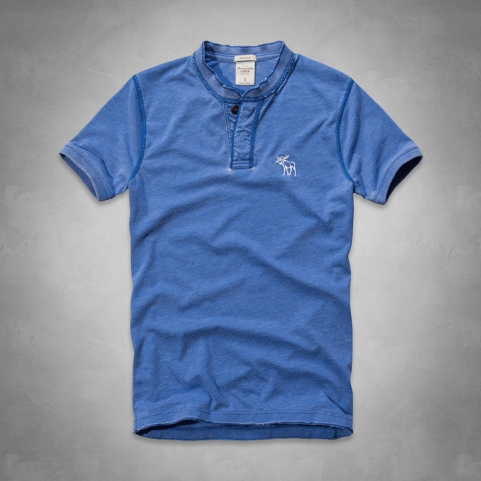 Abercrombie Fitch Hombres Ponte de pie de cuello Corto Remera AF5799